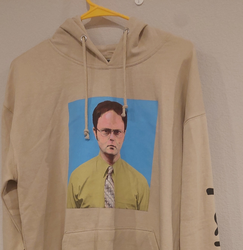 Mens new beige pull over hoodie